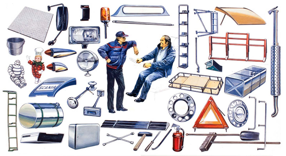 Italeri Lastbil tilbehør sæt - Truck stop accessories 1:24