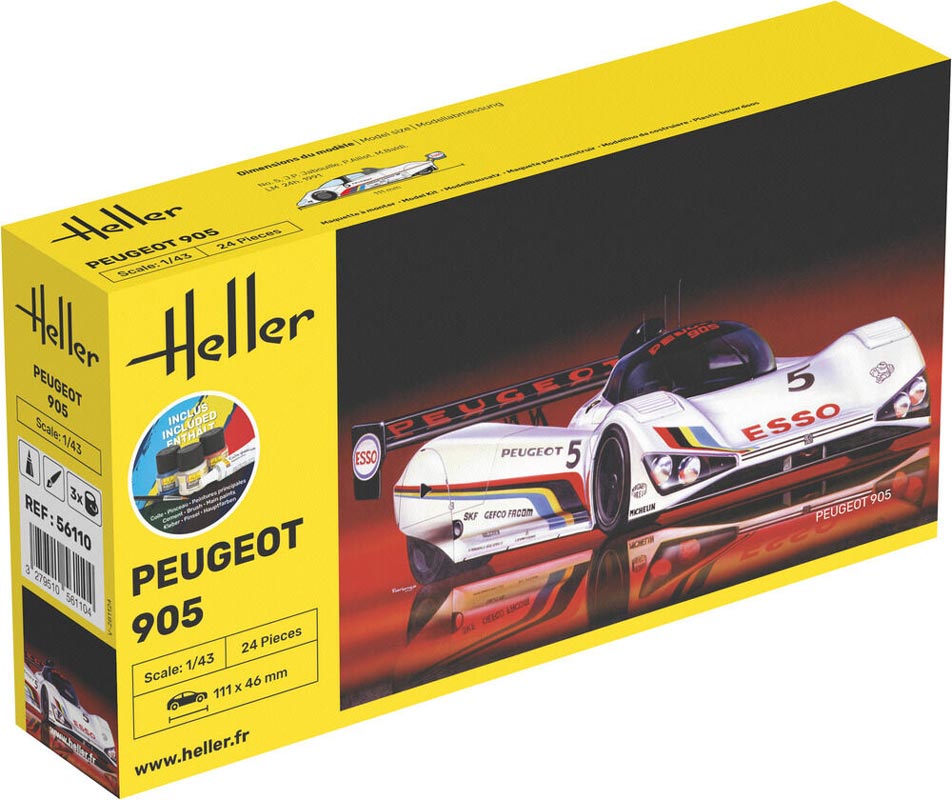 Heller Peugeot 905 - 1:43 startsæt