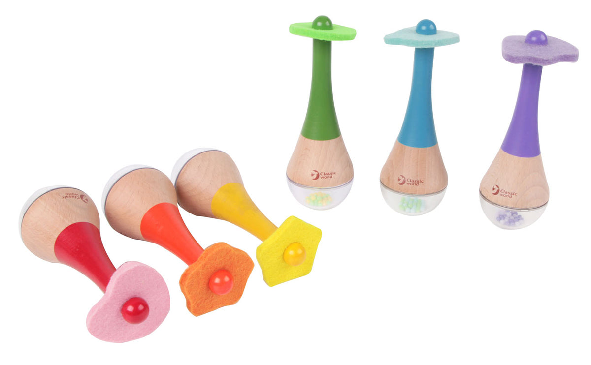 Regnbue Maracas i træ