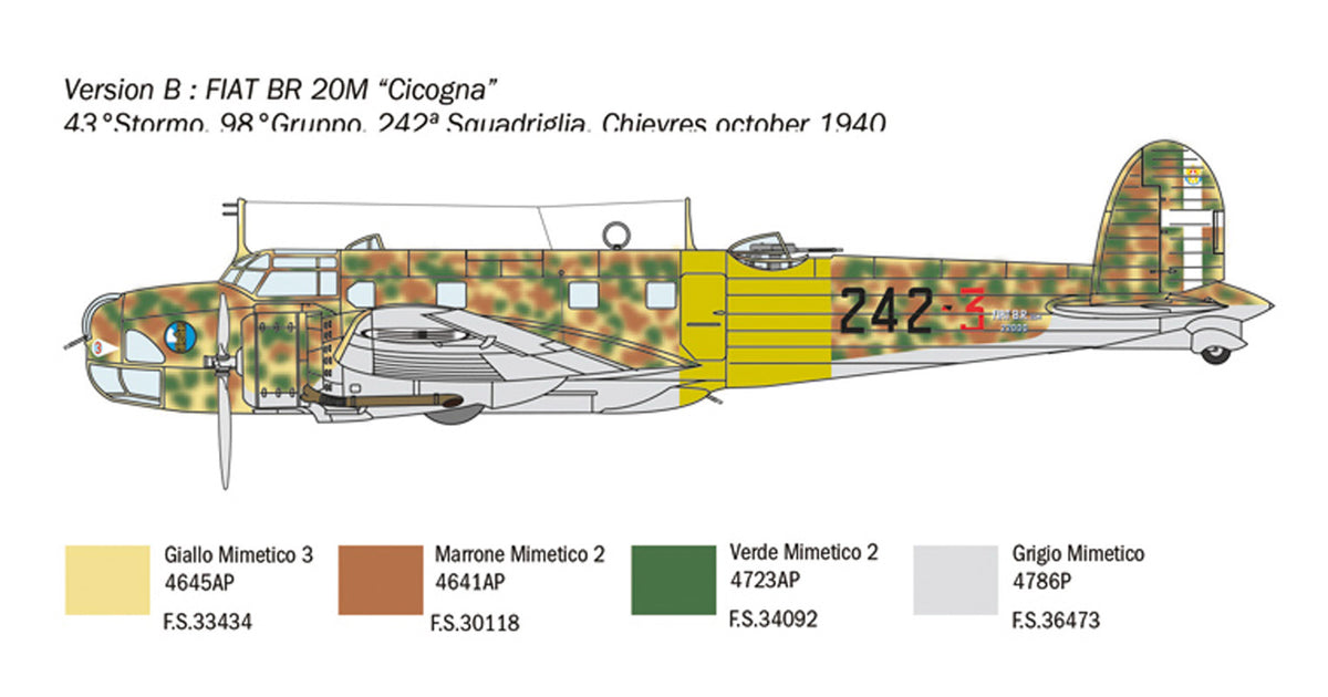 Italeri 1:72 Fiat BR.20 Cicogna - Modelfly