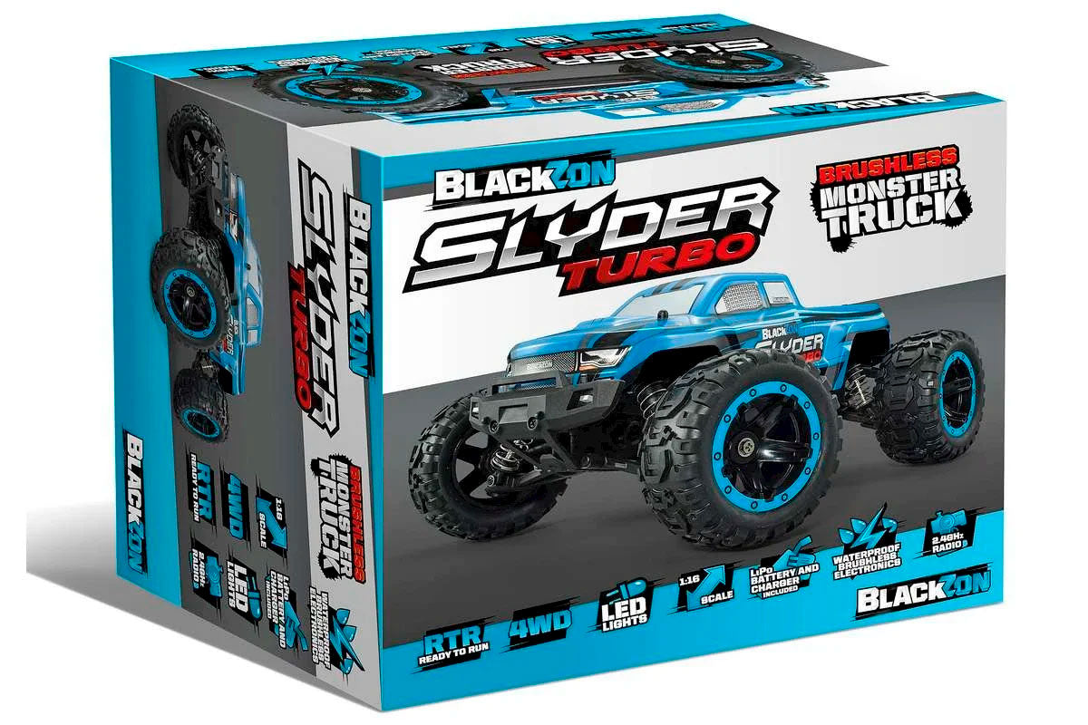 BLACKZON Slyder MT Turbo 1/16 4WD 2S Brushless - Blå