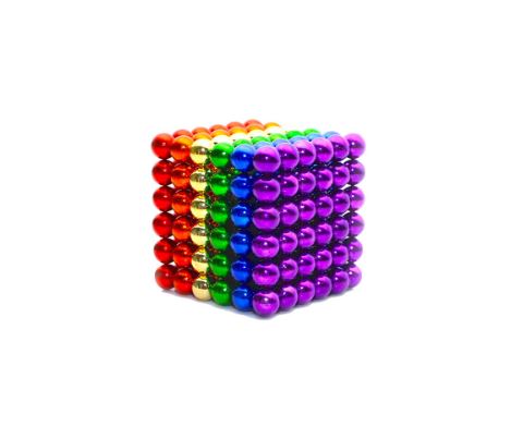 Magnetkugler 512 stk 5 mm Regnbuefarver