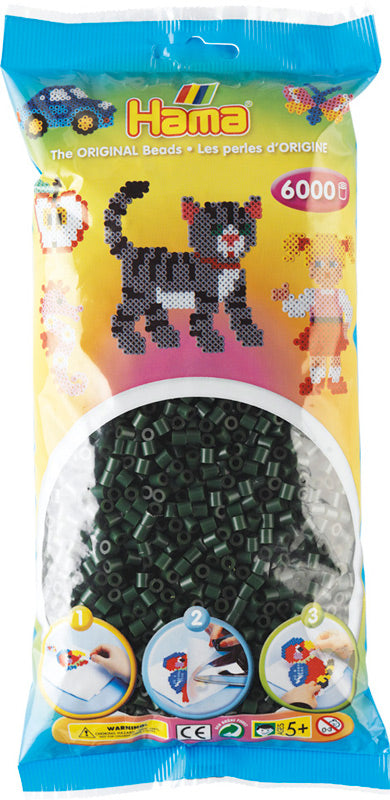 Hama midi perler 205-28 - 6000 stk. mørkegrøn