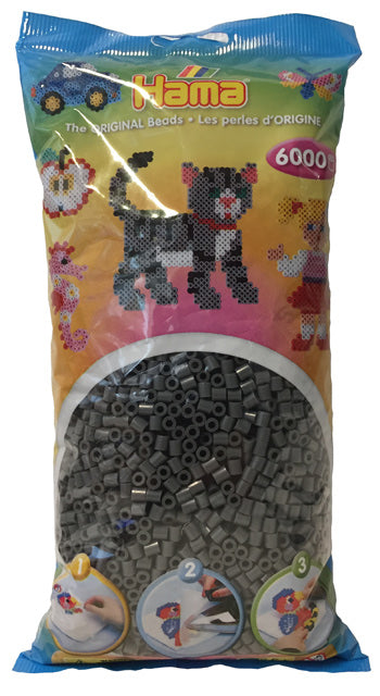 Hama midi perler 205-71 - 6000 stk. mørk grå