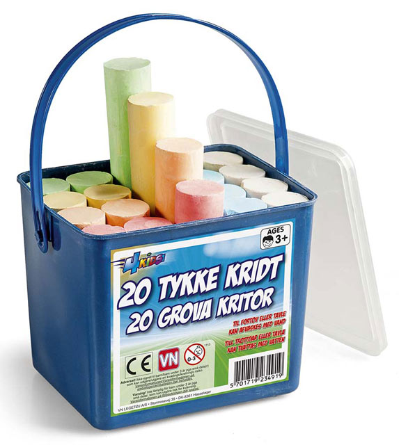 Spand med 20 stk. tykke kridt