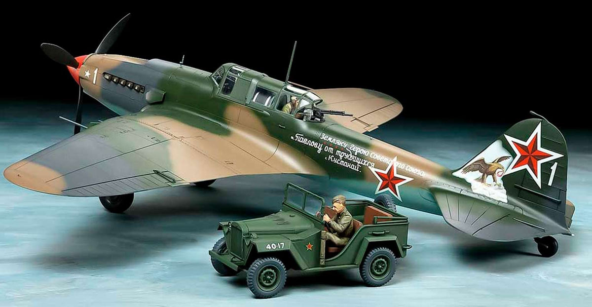 Tamiya Russisk IL-2 Shturmovik & GAZ-67B - 1:48