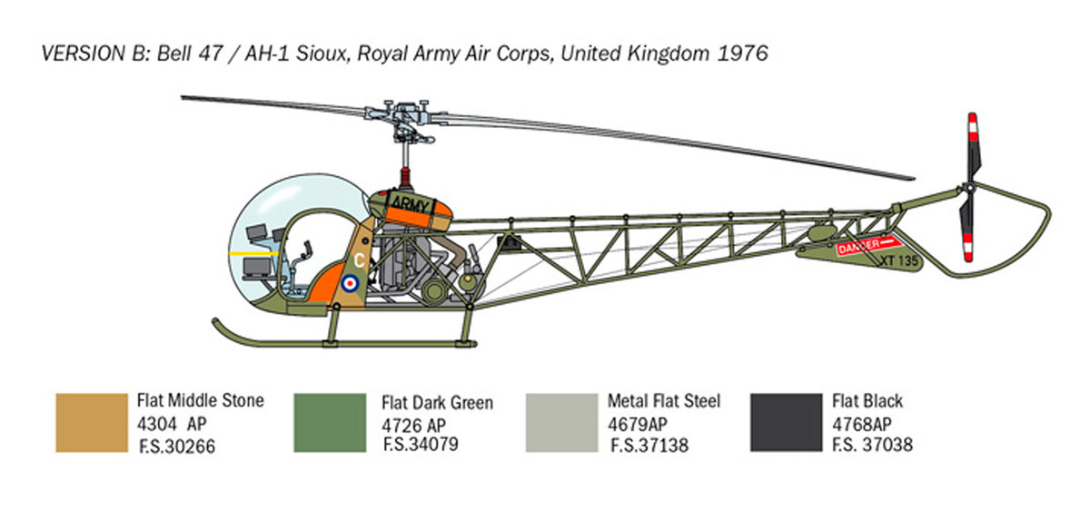Italeri 1:48 OH-13 Sioux - Modelhelikopter