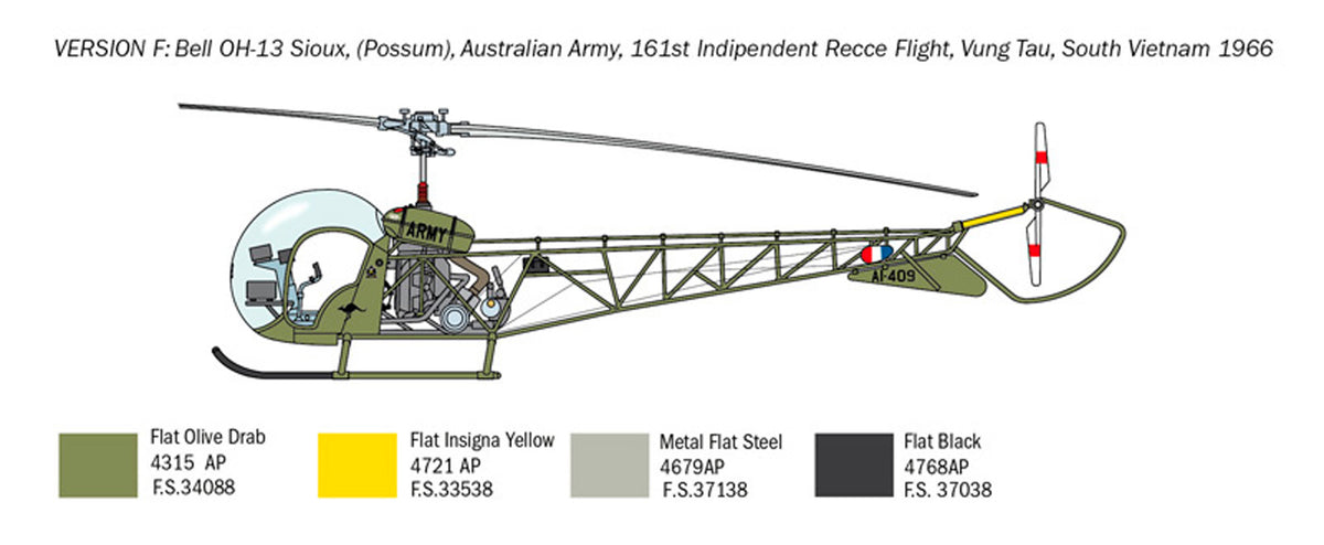 Italeri 1:48 OH-13 Sioux - Modelhelikopter