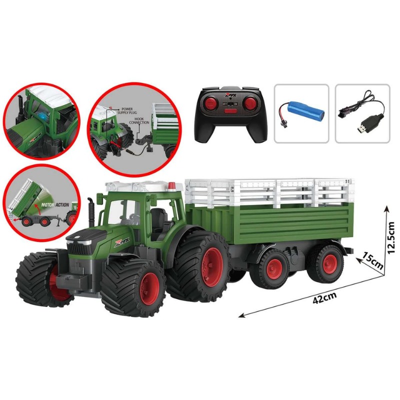 MX R/C Constructions Traktor med hænger – R/C (3+ år) 2.4GHz