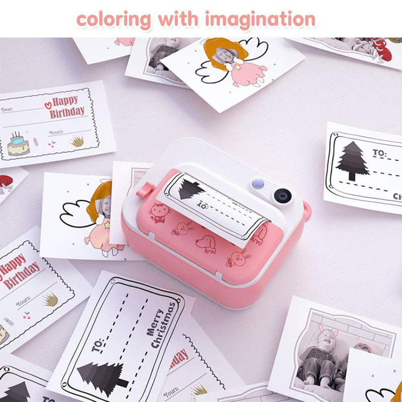 Digital Instant Print Kamera til Børn - Pink