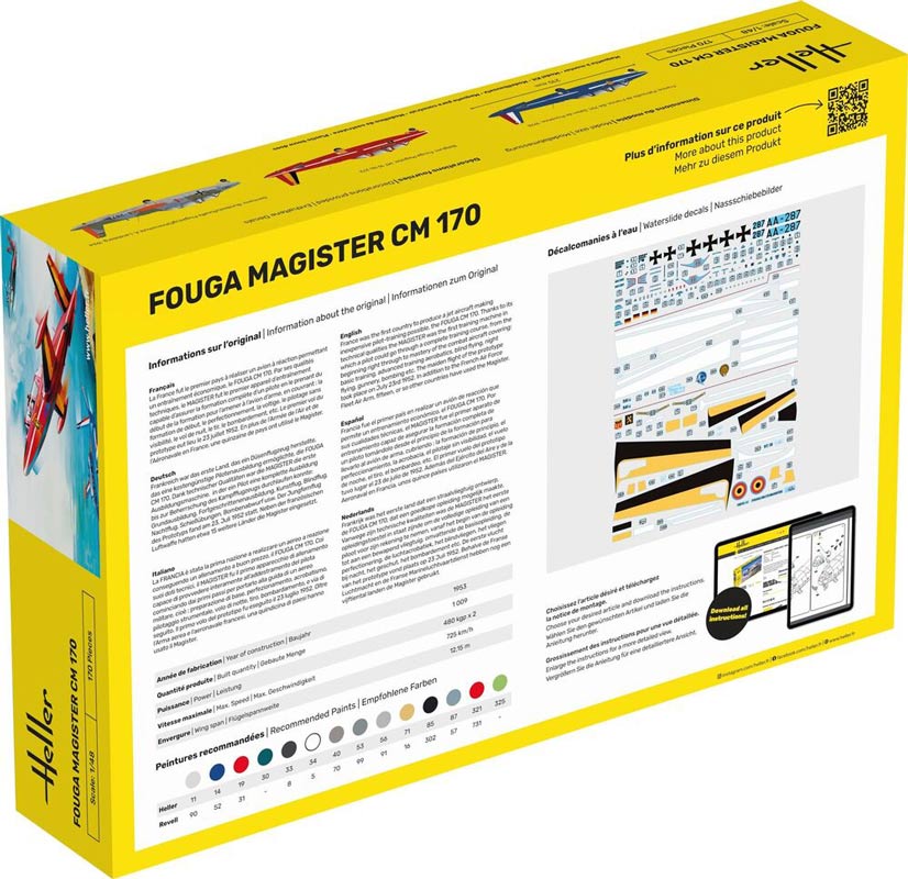 Heller Fouga Magister CM 170 modelfly - 1:48