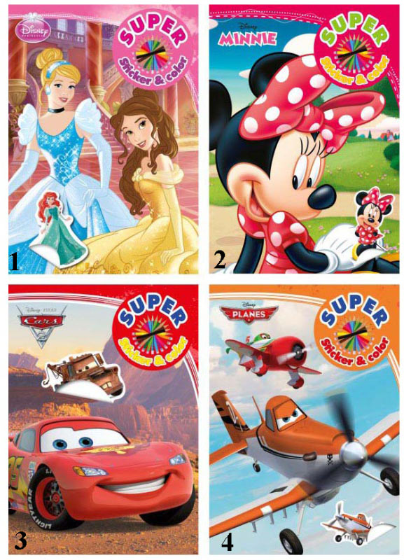 Disney malebog med stickers og 32 sider