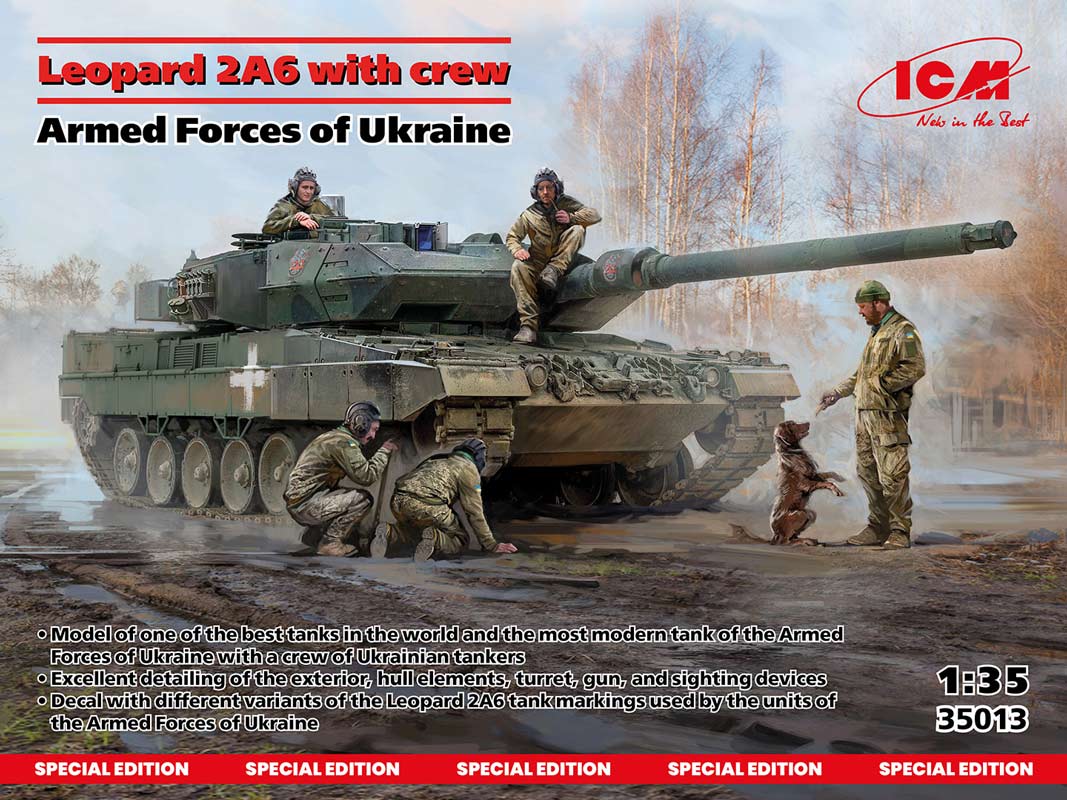 ICM Leopard 2A6 kampvogn fra the Armed Forces of Ukraine - 1:35