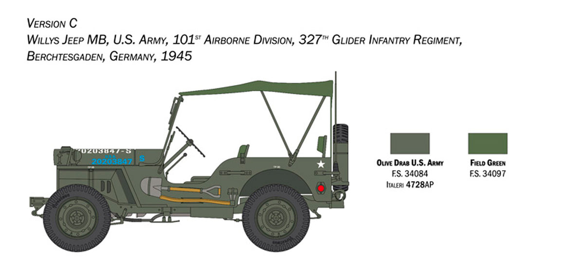 Italeri 1:24 Willys Jeep MB 80 års jubilæum 1941-2021 - Modelbil