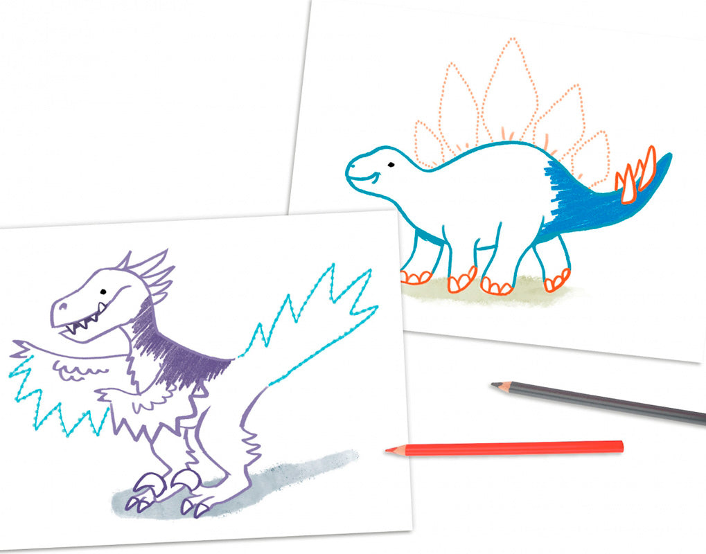 Dino World Mini - Prik til prik malebog