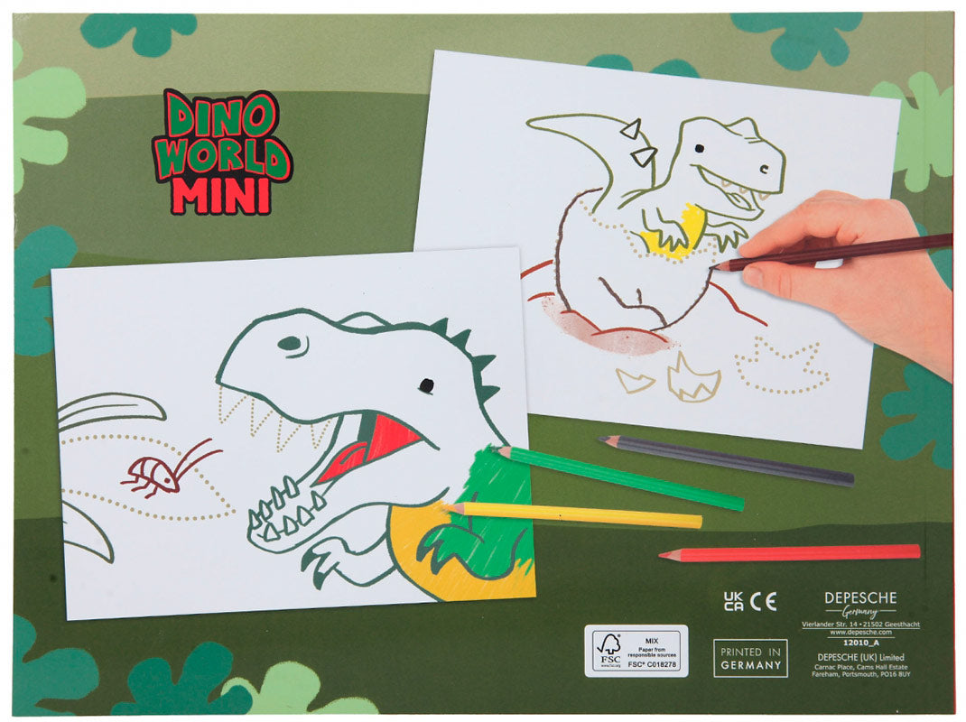 Dino World Mini - Prik til prik malebog