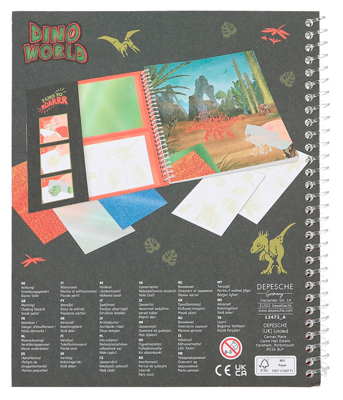 Dino World Malebog - Stick & Shine