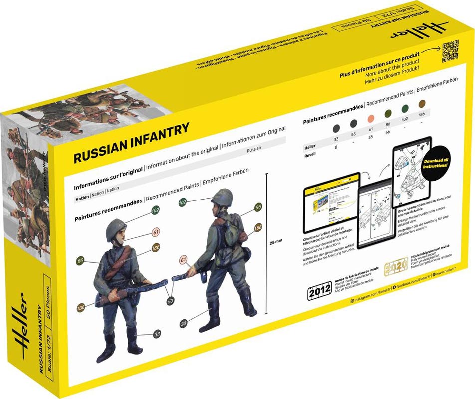 Heller soldater Russian infantry 48 stk - 1:72