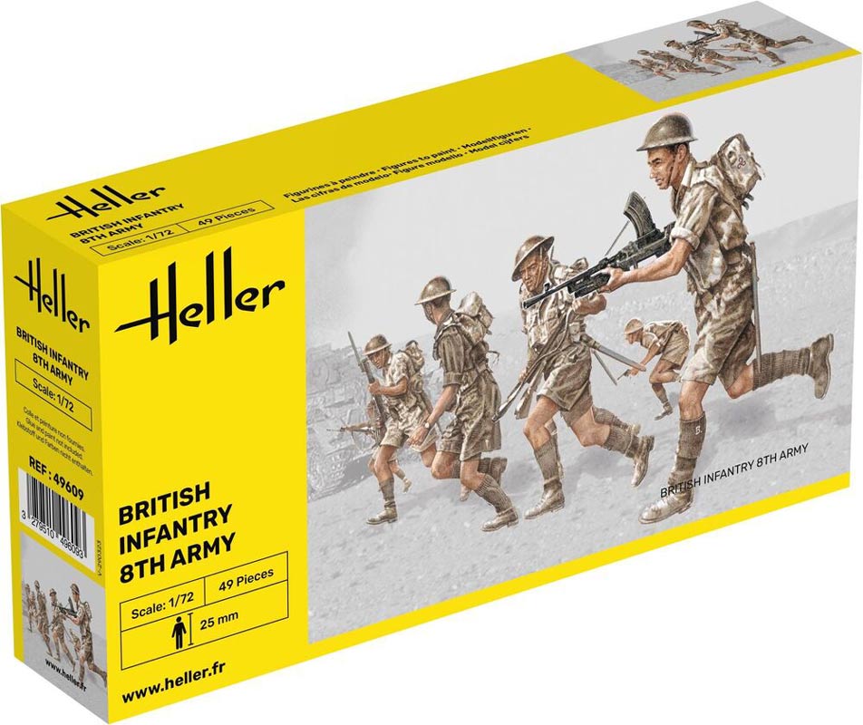 Heller soldater Britisk infanteri 8th Army 48 stk - 1:72