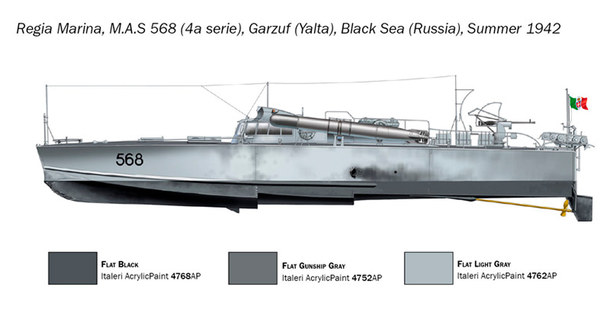 Italeri 1:35 M.A.S 563/568 m. besætning - Modelskib