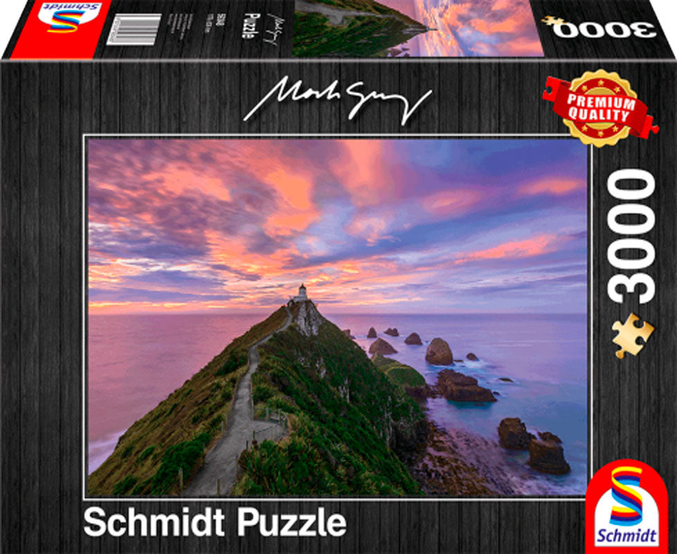 Puslespil 3000 brikker - Nugget Point Fyr, Sydøen - New Zealand