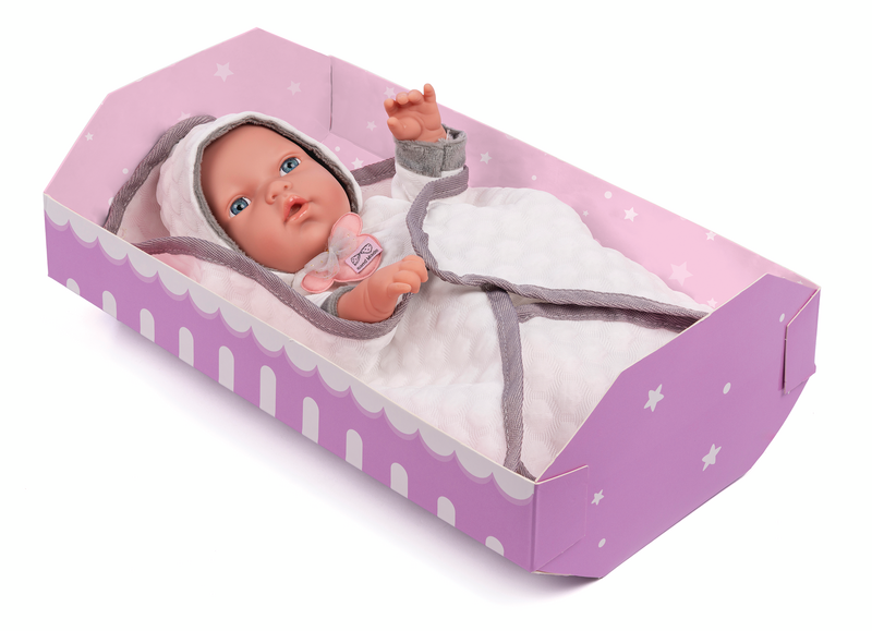 My Baby Love Mathilde dukke 30 cm – hvid dragt & tæppe
