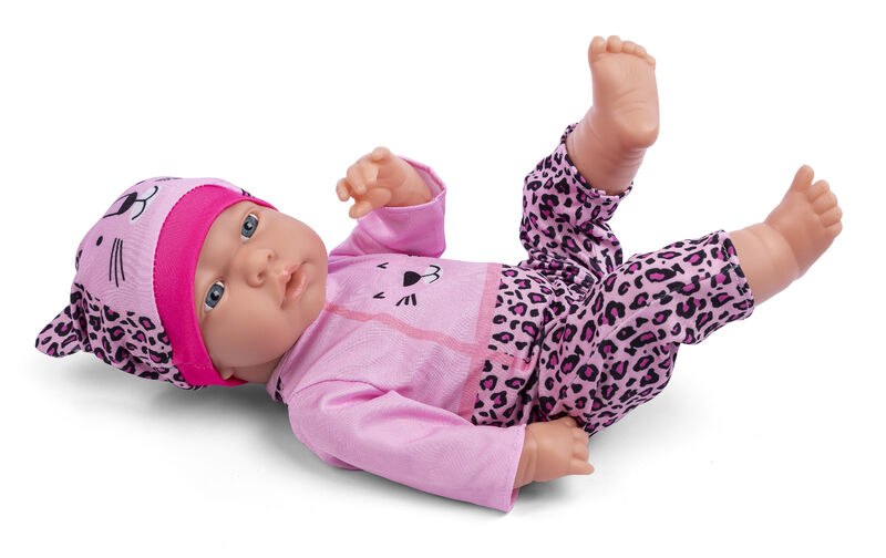 My Baby Love Liva dukke 41 cm – lyserødt sæt med leopardmønster