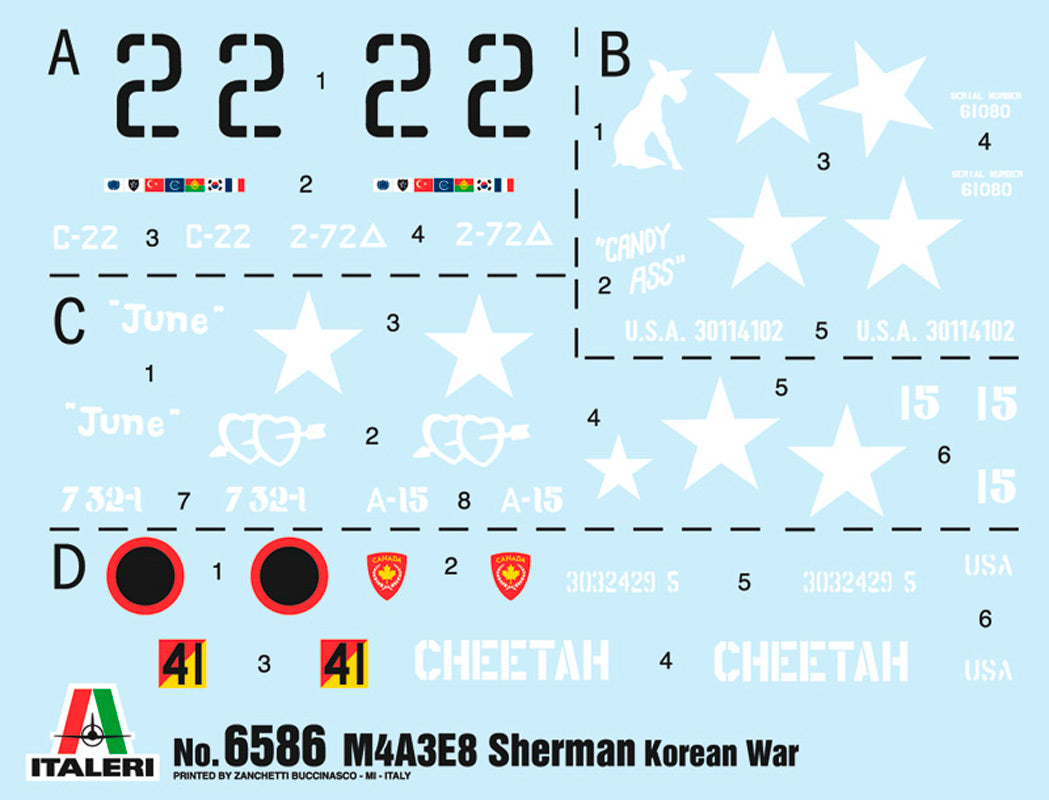 Italeri 1:35 Sherman M4A3E8 Korean war - Modelkampvogn