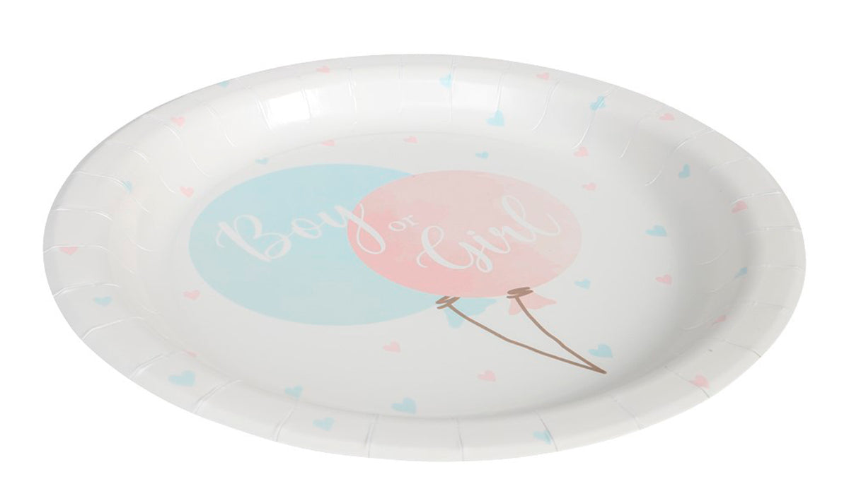 Paptallerkner til Babyshower - 23 cm. 8 stk.