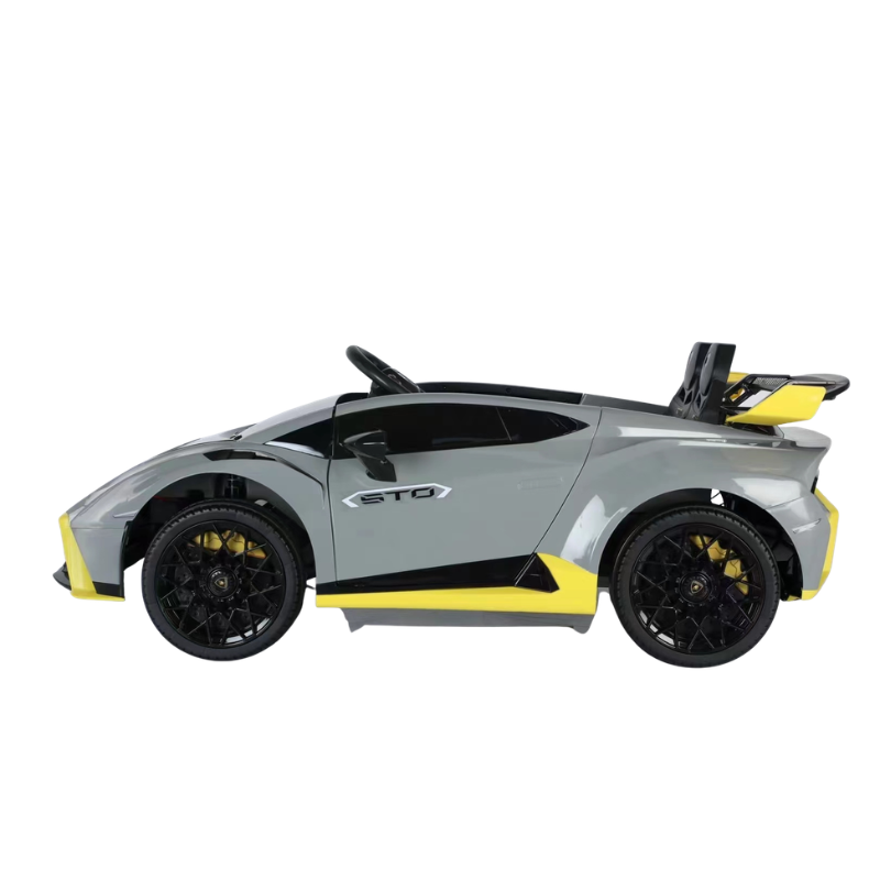 Lamborghini Huracán STO til Børn 12V - Grå Sporty Model med LED og Musik