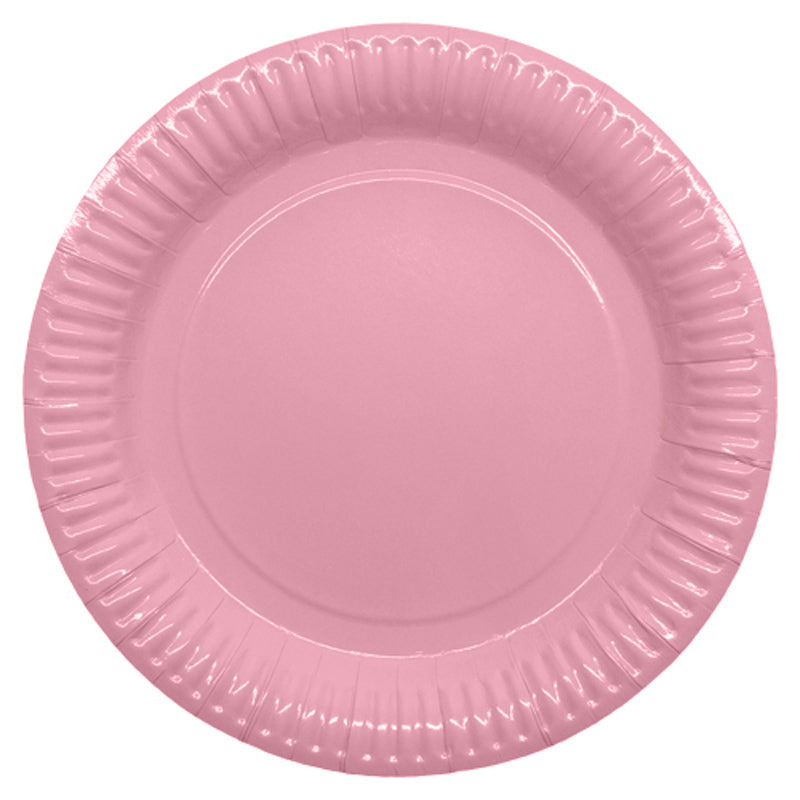 Paptallerkner 23 cm. 8 stk. lyserøde