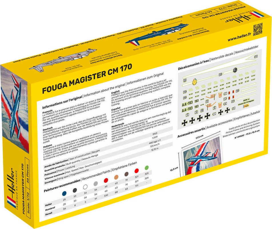Heller Fouga Magister CM 170 modelfly - 1:72