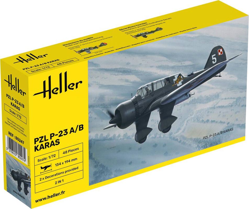 Heller PZL 23 Karas modelfly - 1:72