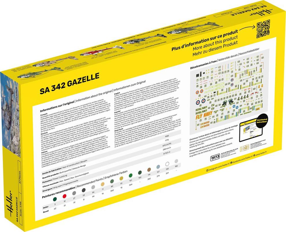 SA 342 Gazelle modelhelikopter - 1:48