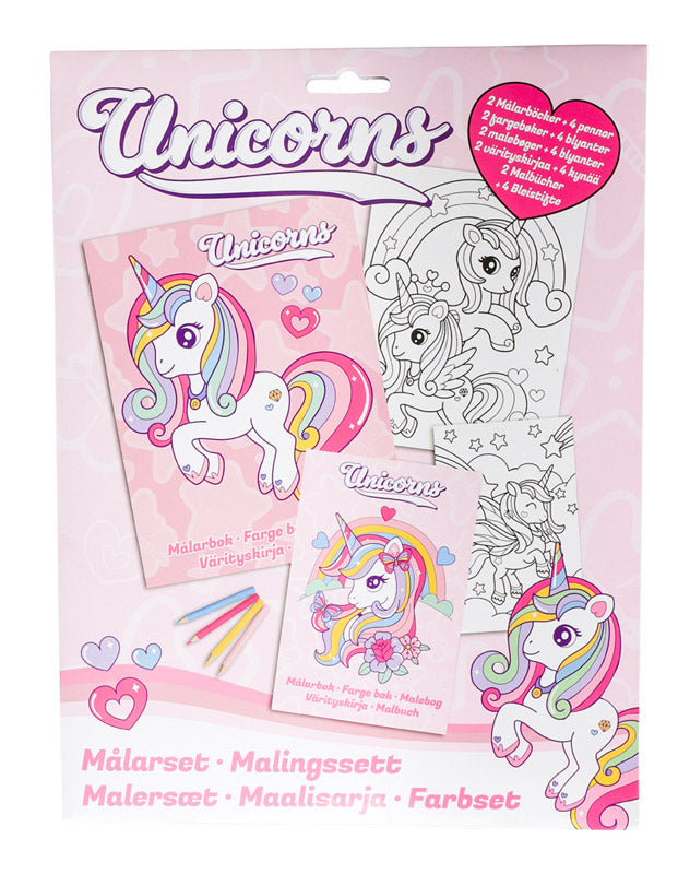 Unicorns Colouring Set – Malebøger med farver