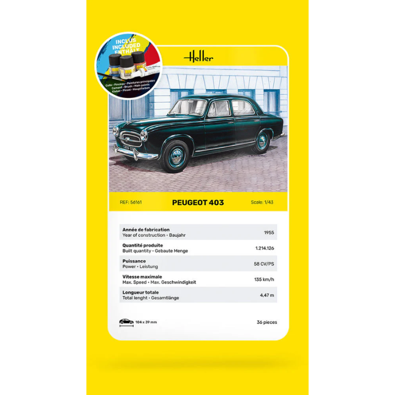 Heller STARTER KIT Peugeot 403 - 1:43