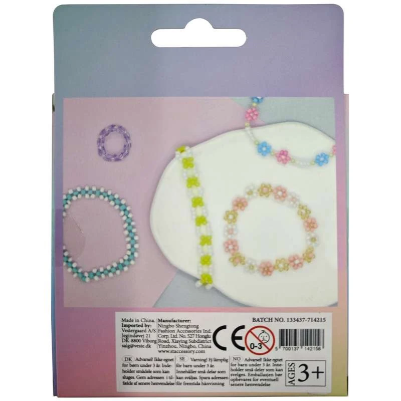 Pearl ´n Fun Glasperlemix 90g sort/grå/hvid+elastik