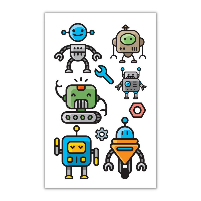 Børne Tattoos - Robotter