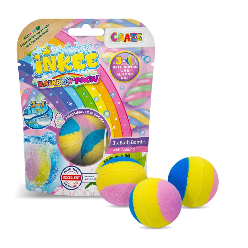 Inkee - Rainbow Bath Bombs 3-pak