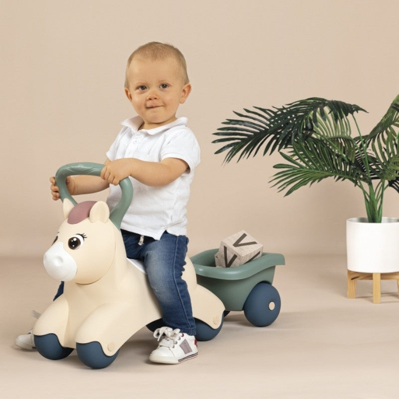 SMOBY Little Ride-On Pony med Trailer (fra 12 måneder)
