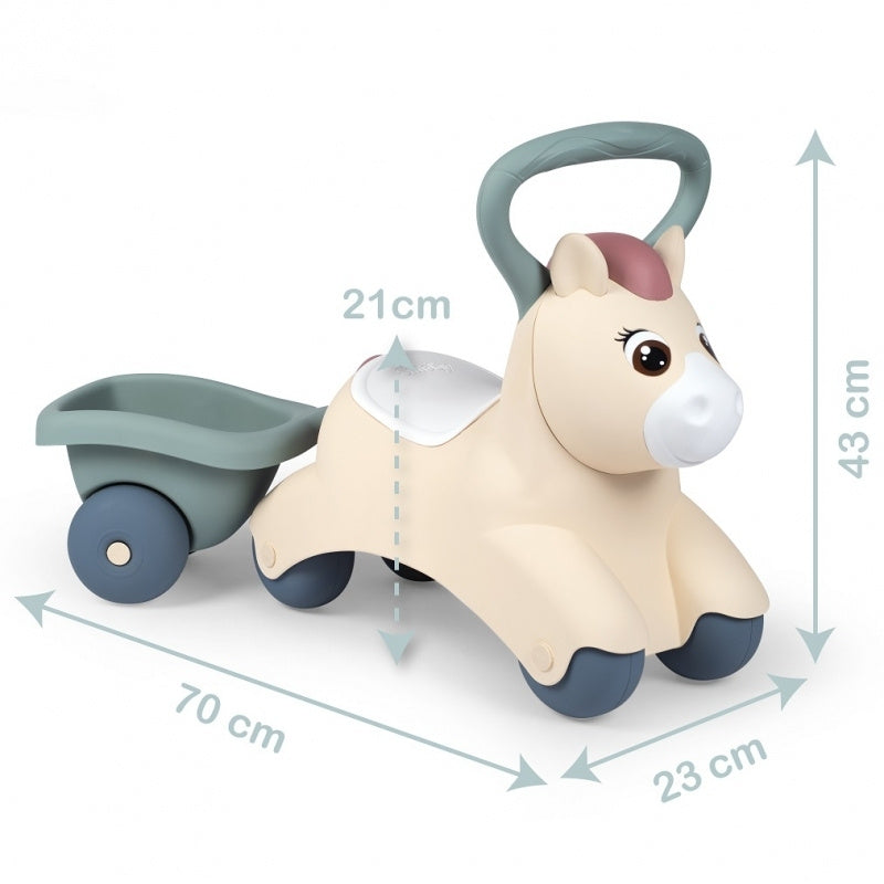 SMOBY Little Ride-On Pony med Trailer (fra 12 måneder)