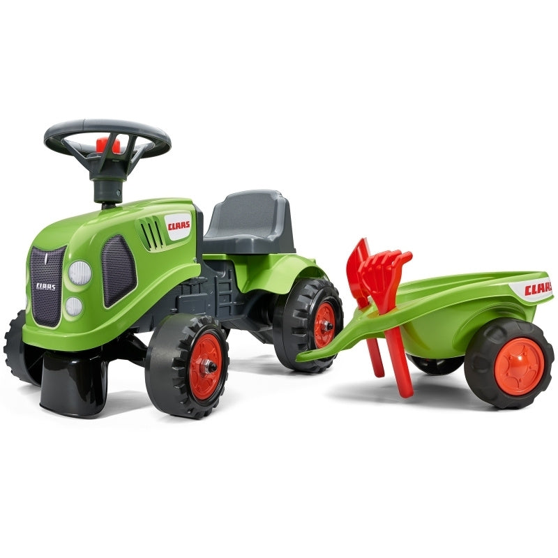 FALK Claas Grøn Baby Traktor med Anhænger og Tilbehør (fra 1 år)