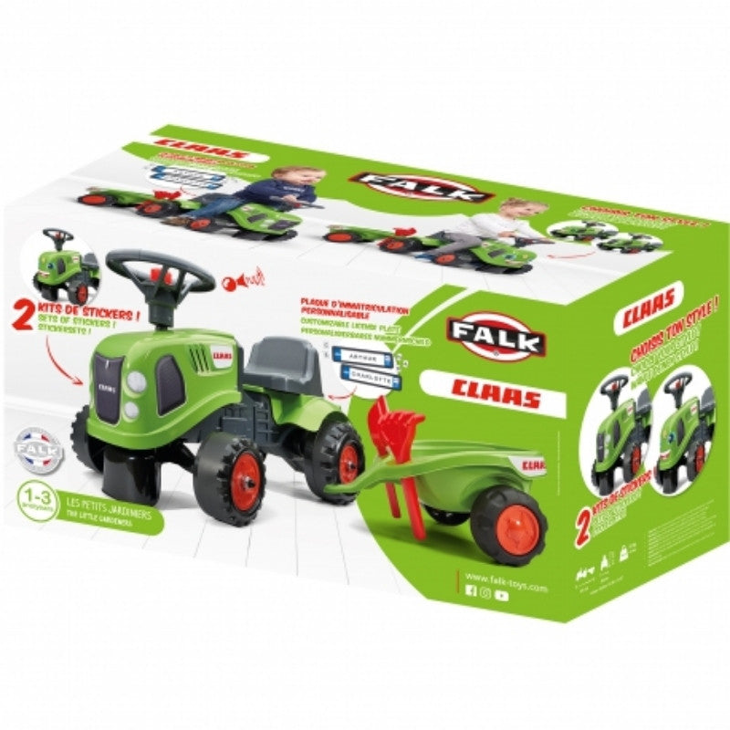 FALK Claas Grøn Baby Traktor med Anhænger og Tilbehør (fra 1 år)
