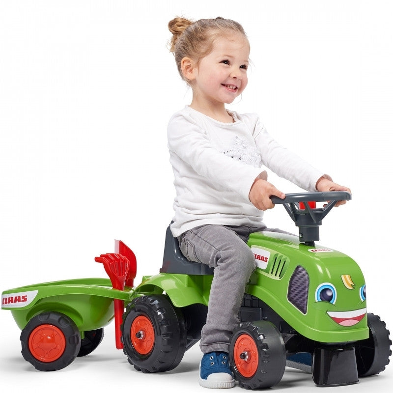 FALK Claas Grøn Baby Traktor med Anhænger og Tilbehør (fra 1 år)