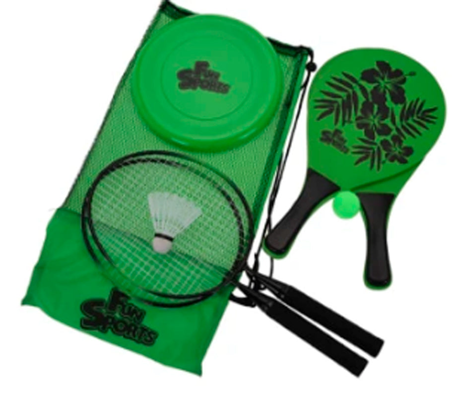 3-I-1 Udendørsleg m/frisbee, strandtennis & badminton
