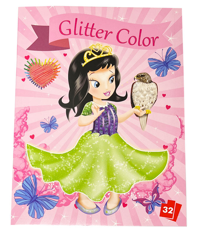 Glitter malebog med eventyrfigure
