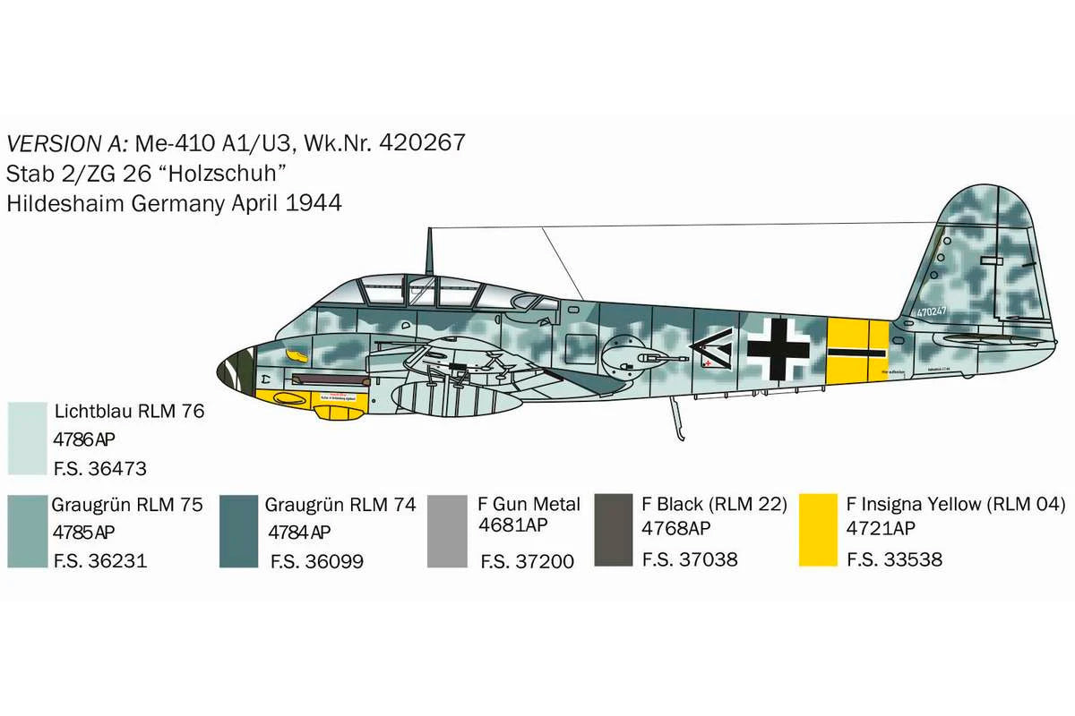 Italeri 1:72 Me 410 A-1 Hornisse - Modelfly