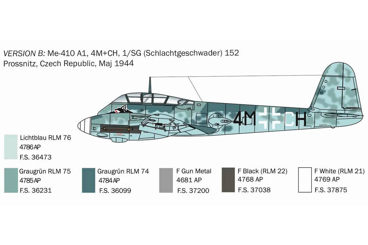 Italeri 1:72 Me 410 A-1 Hornisse - Modelfly