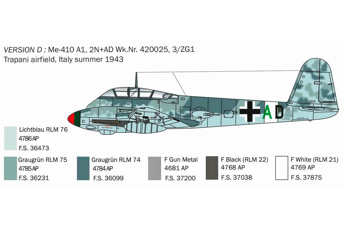 Italeri 1:72 Me 410 A-1 Hornisse - Modelfly