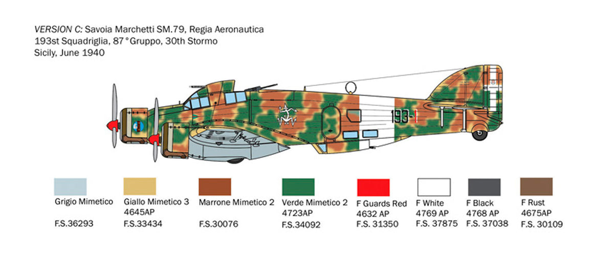 Italeri 1:72 S.79 Sparviero Bomber version - Modelfly